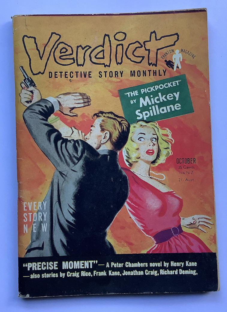 VERDICT DETECTIVE STORY MONTHLY by Mickey Spillane 1950s